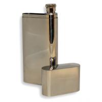 Polished Metal Double Cigar Tube with Flask